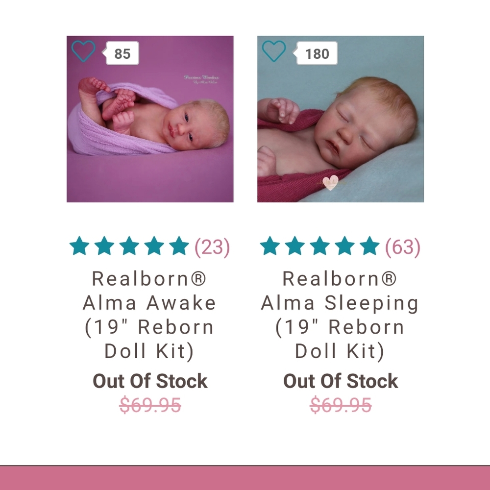 Bountiful baby real born Alma Awake kit